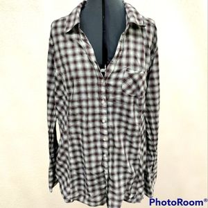 Converse plaid long sleeve top women's plus size 2